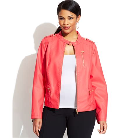 calvin klein moto jaacket best price plus size|Calvin Klein Plus Size Moto Jacket .